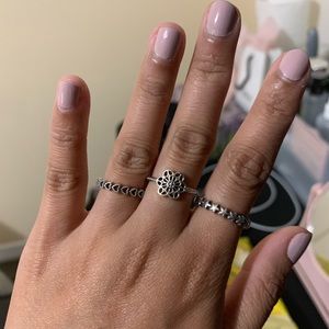 3 Pandora rings size 50 or US 5.